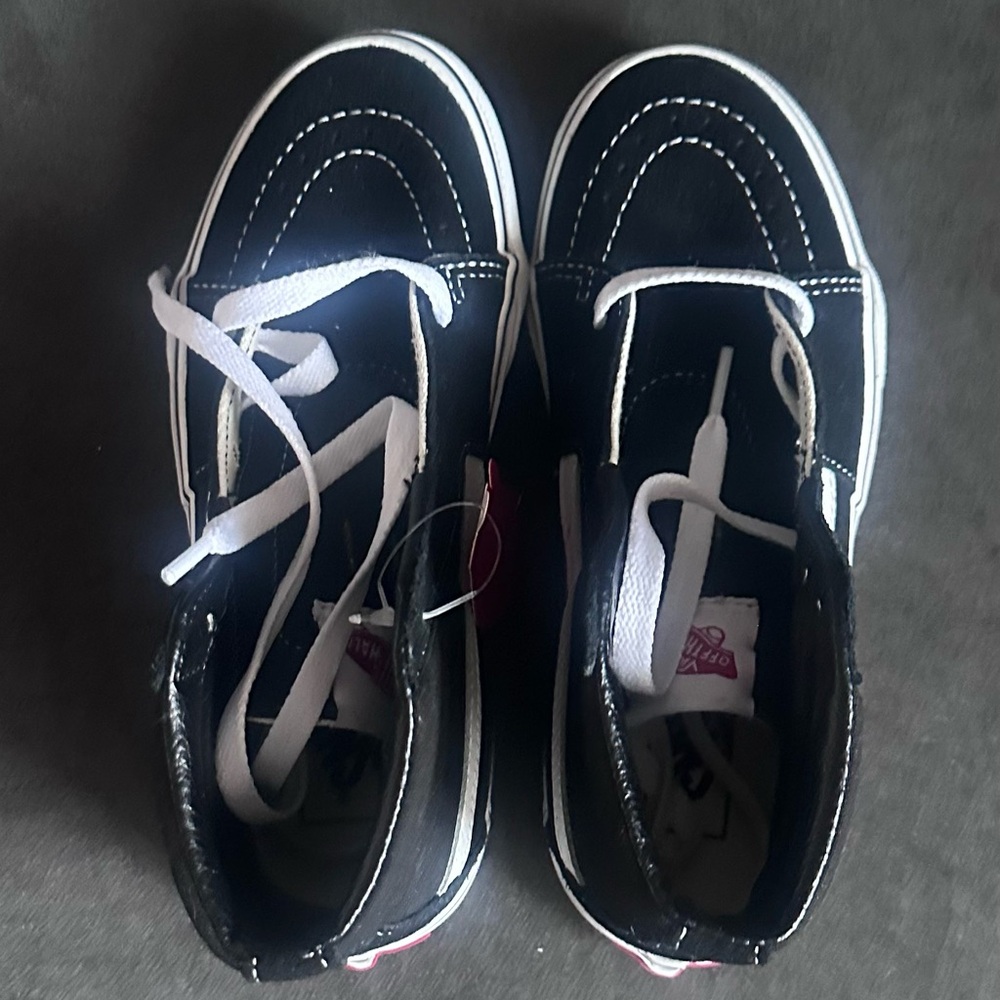 Vans Kids Black and White High-Top Sneakers